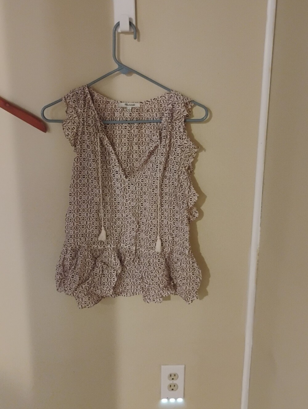 Madewell Silk Lily Ruffled Sleeveless Top Sz S